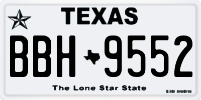 TX license plate BBH9552