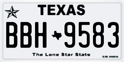TX license plate BBH9583