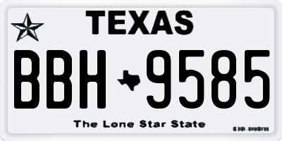 TX license plate BBH9585