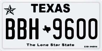TX license plate BBH9600