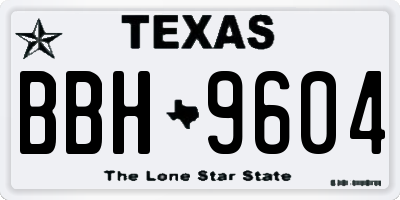 TX license plate BBH9604
