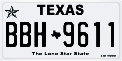 TX license plate BBH9611