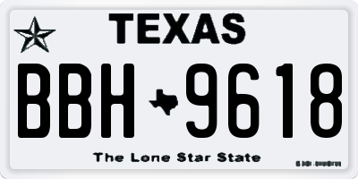 TX license plate BBH9618