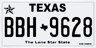 TX license plate BBH9628