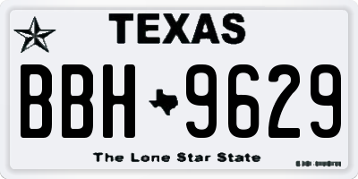 TX license plate BBH9629