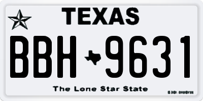 TX license plate BBH9631