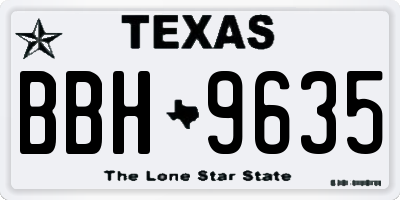 TX license plate BBH9635