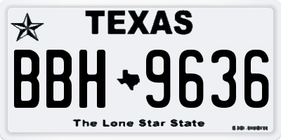 TX license plate BBH9636