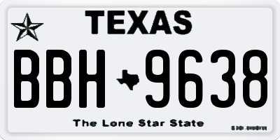 TX license plate BBH9638