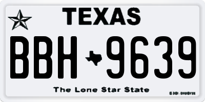 TX license plate BBH9639
