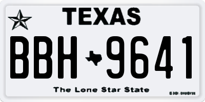 TX license plate BBH9641