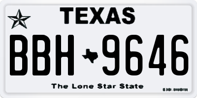 TX license plate BBH9646