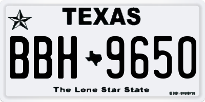 TX license plate BBH9650