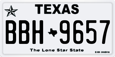 TX license plate BBH9657