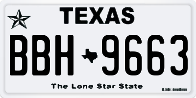 TX license plate BBH9663