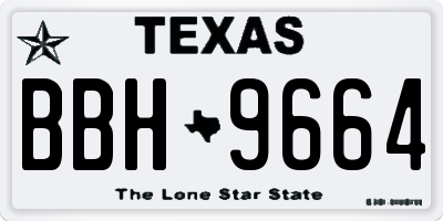 TX license plate BBH9664