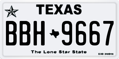 TX license plate BBH9667