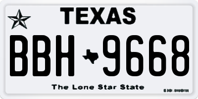 TX license plate BBH9668