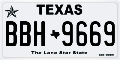 TX license plate BBH9669
