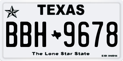 TX license plate BBH9678