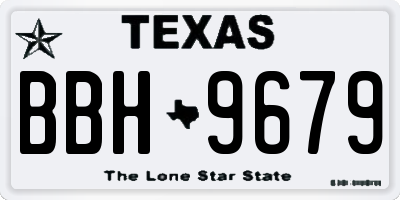 TX license plate BBH9679