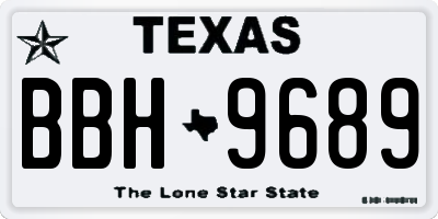 TX license plate BBH9689