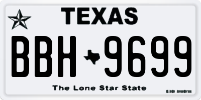 TX license plate BBH9699