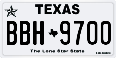 TX license plate BBH9700