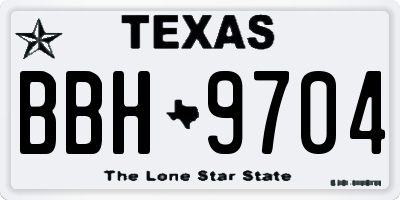 TX license plate BBH9704