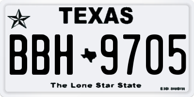 TX license plate BBH9705