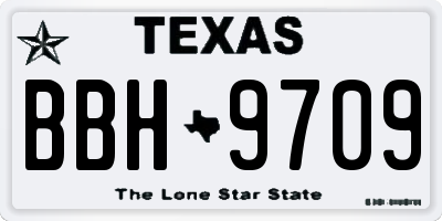 TX license plate BBH9709