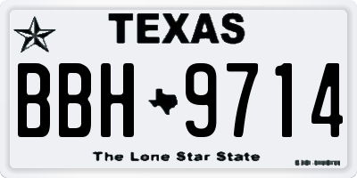 TX license plate BBH9714