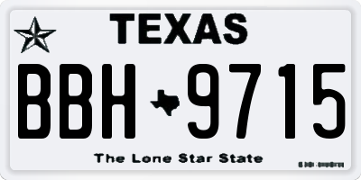 TX license plate BBH9715