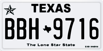 TX license plate BBH9716