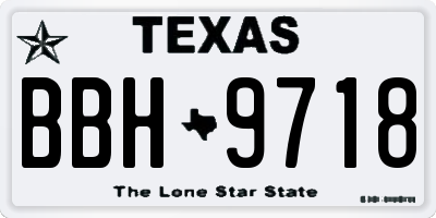 TX license plate BBH9718