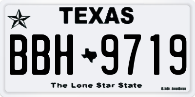 TX license plate BBH9719