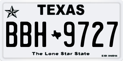 TX license plate BBH9727