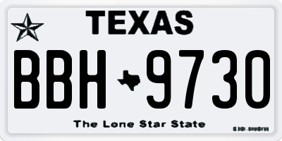TX license plate BBH9730