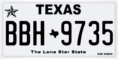 TX license plate BBH9735
