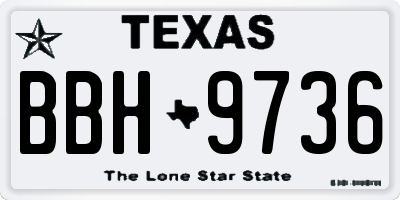 TX license plate BBH9736