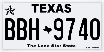 TX license plate BBH9740