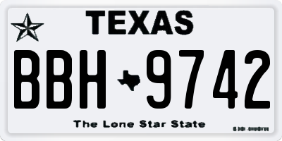 TX license plate BBH9742