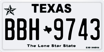 TX license plate BBH9743