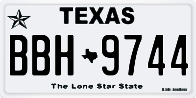 TX license plate BBH9744
