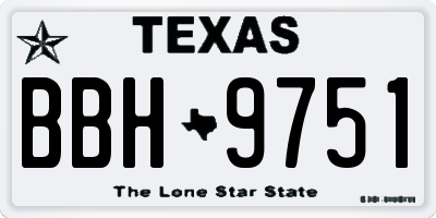TX license plate BBH9751