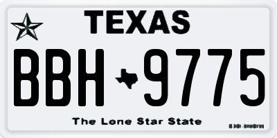 TX license plate BBH9775