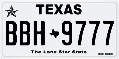 TX license plate BBH9777