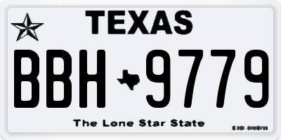 TX license plate BBH9779