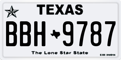 TX license plate BBH9787