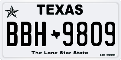 TX license plate BBH9809